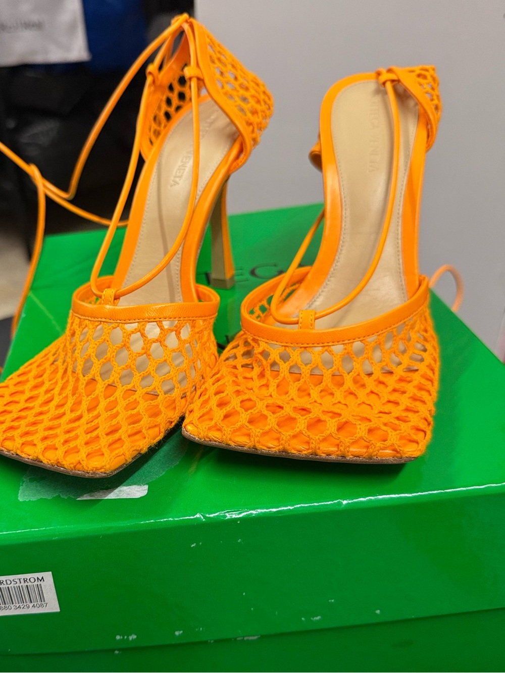 NWT Bottega Veneta Stretch Mesh Heel in Tangerine Orange - Size EU 40 - Picture 6 of 8